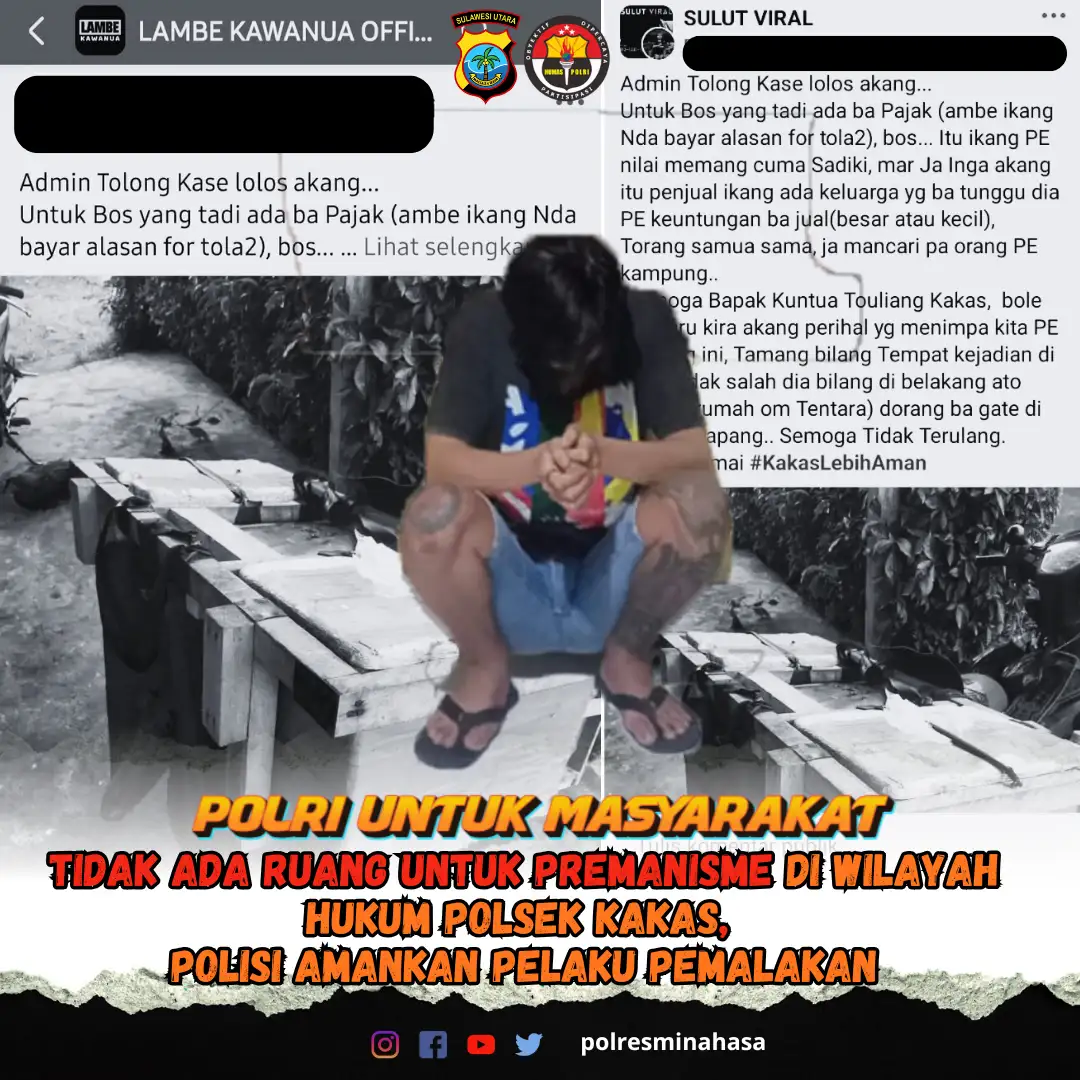Tidak Ada Ruang untuk Premanisme di Wilayah Hukum Polsek Kakas, Polisi Amankan Pelaku Pemalakan